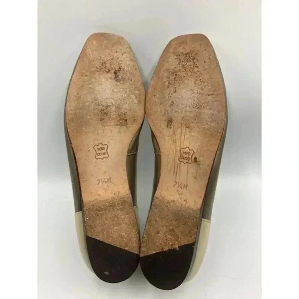 Enzo Angiolini Women's Leather Colorblock Liberty Loafer‎ Sz 7.5 metalic